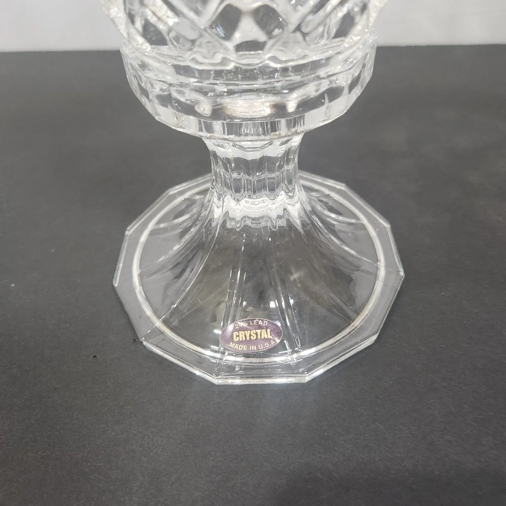 Vintage 24% Lead Crystal 2 Peice Candle Holder with Intricate Accents.